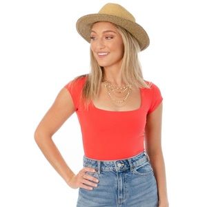 Free People Square Eyes Bodysuit